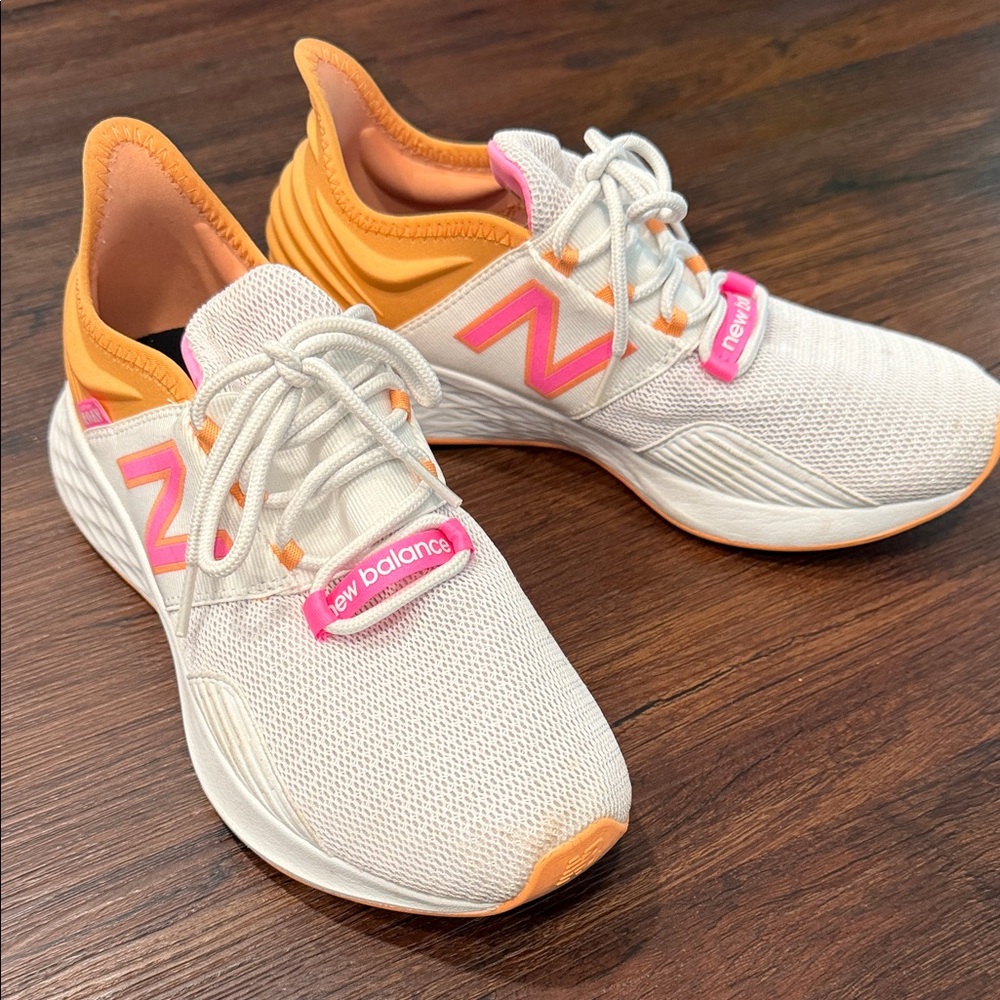 New Balance Women's Cream and Pink Athletic Shoes - Picture 3 of 8